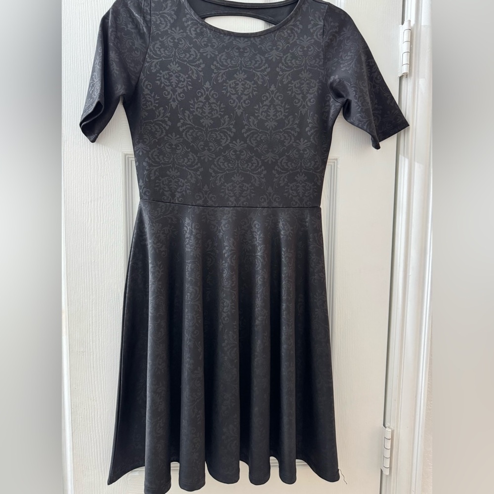 Black floral print dress